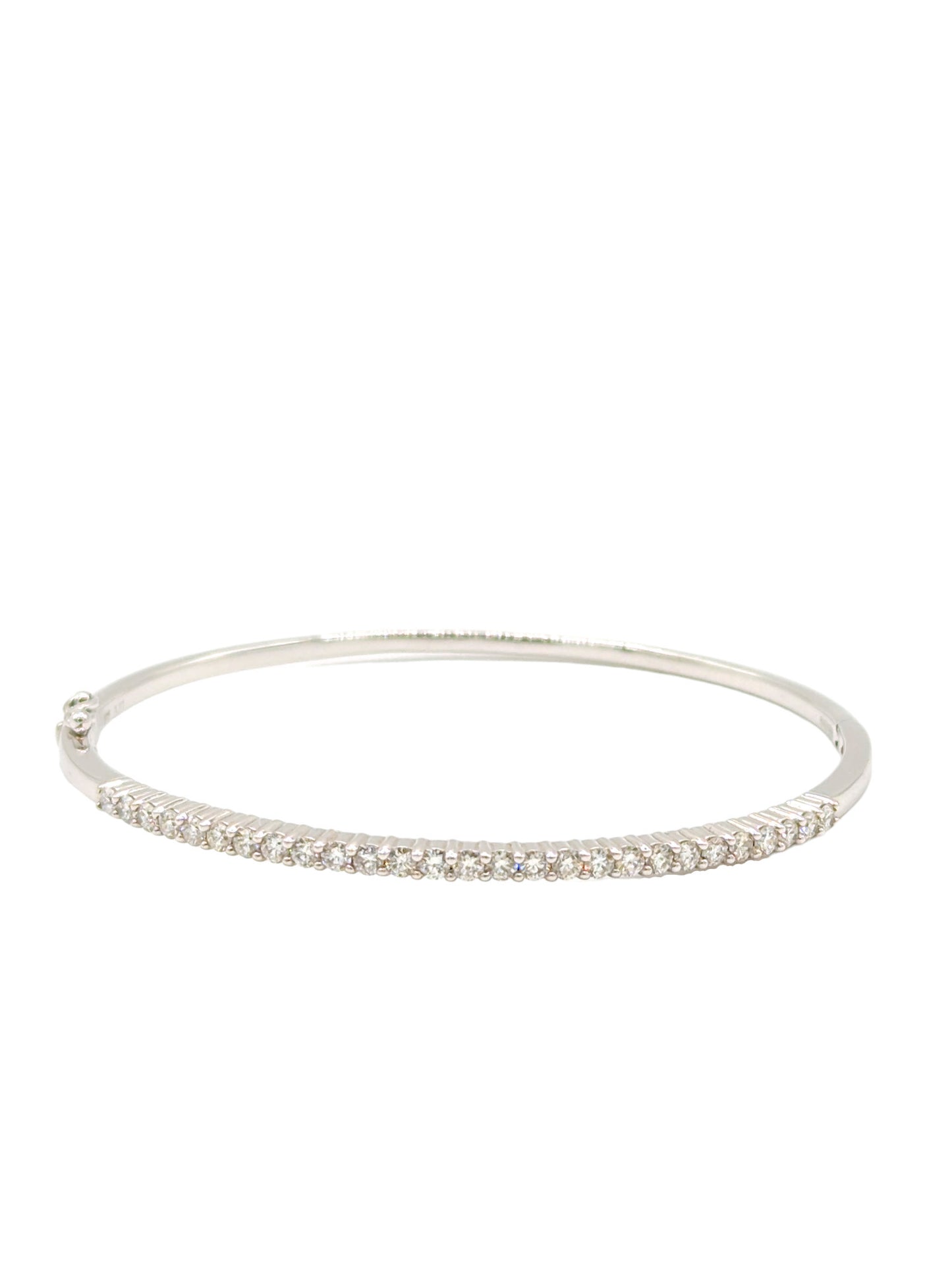 9 Carat WG Single Row Diamond Set Ladies Bangle.