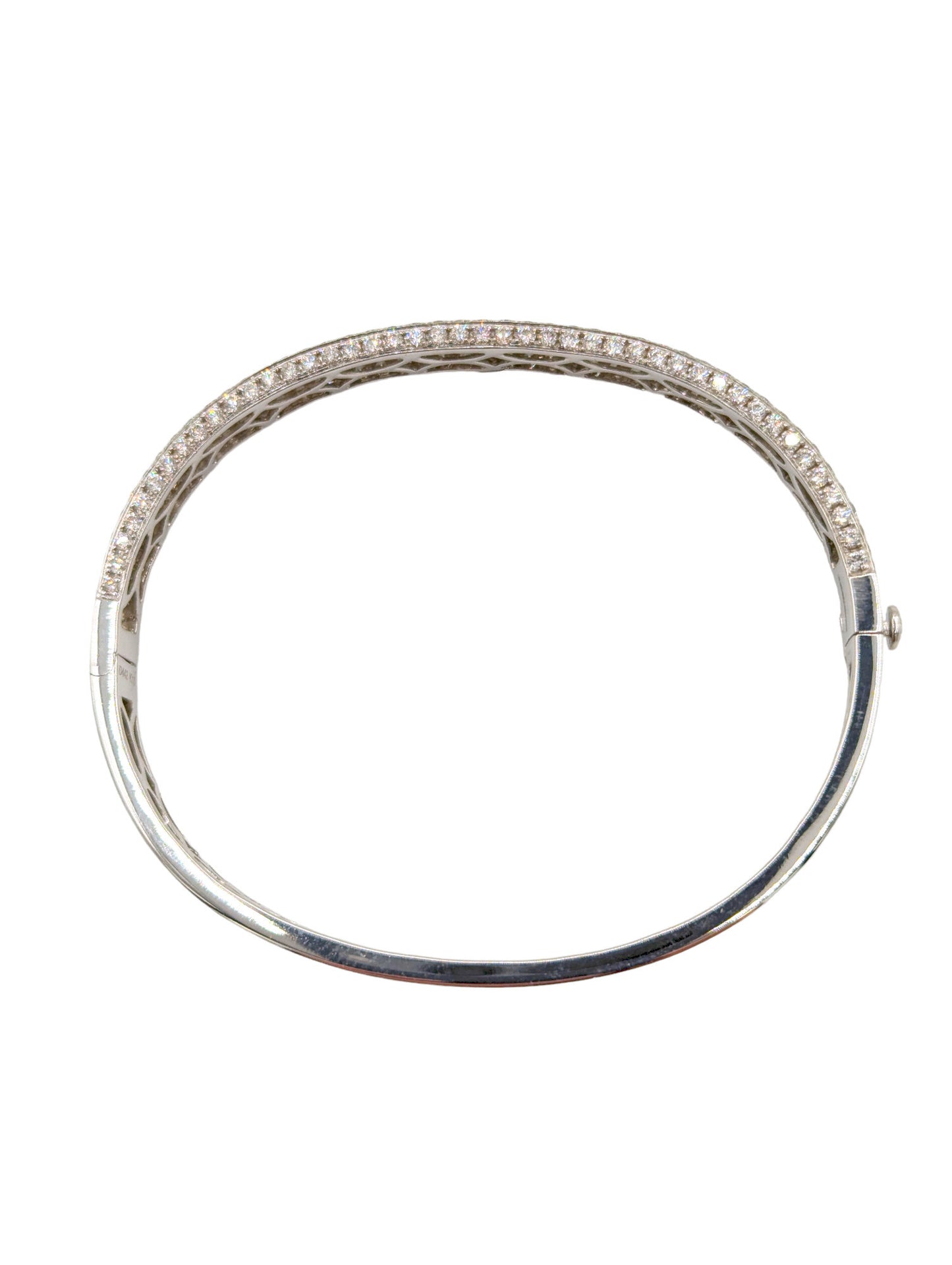 18ct White Gold Pavé Set 4.42ct Diamond Bangle