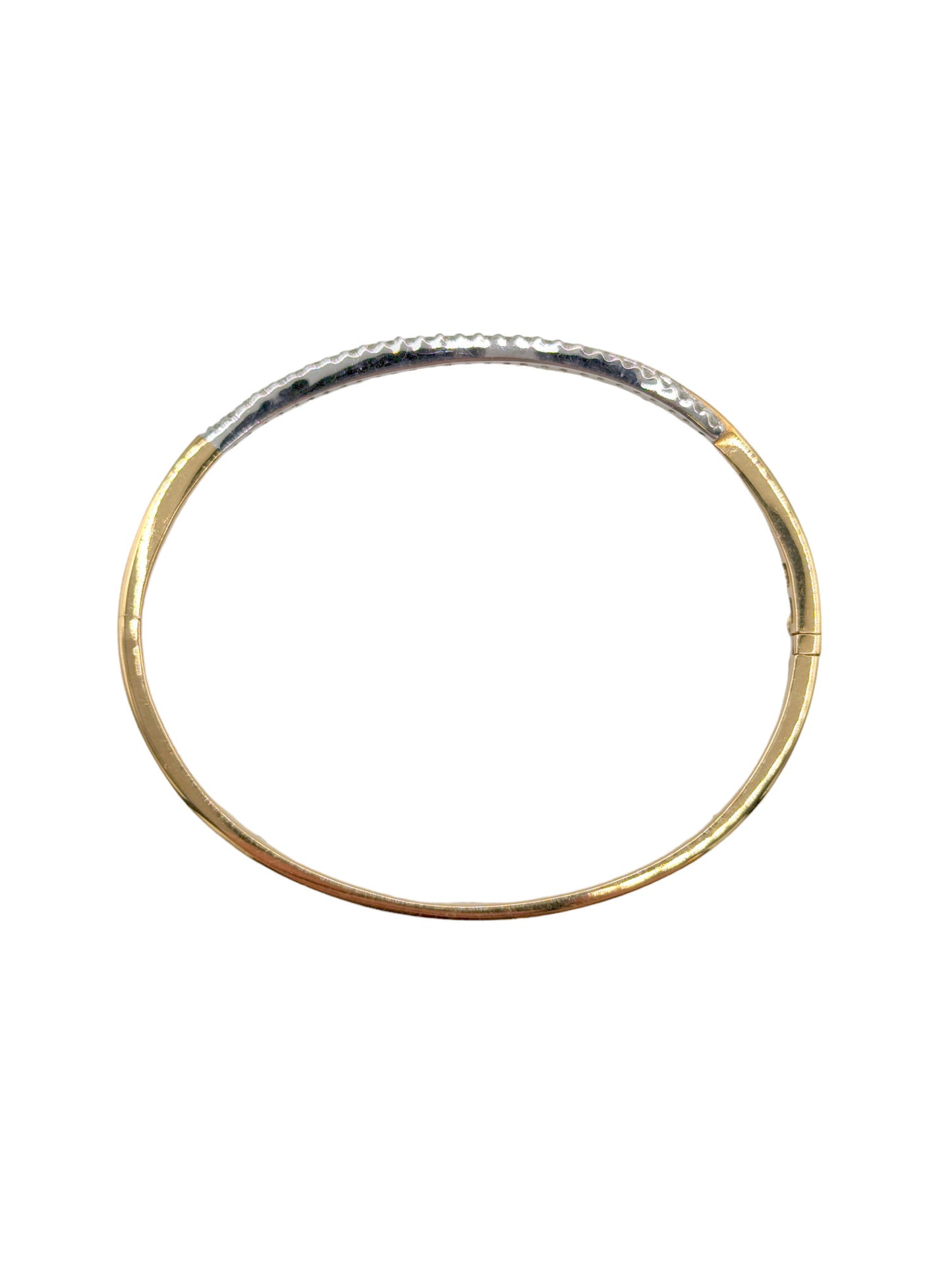 9ct Yellow & White Gold Diamond Wavy Bangle