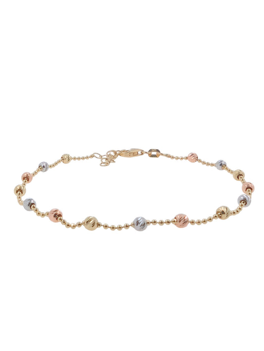 14ct 3 Colour Beaded Bracelet