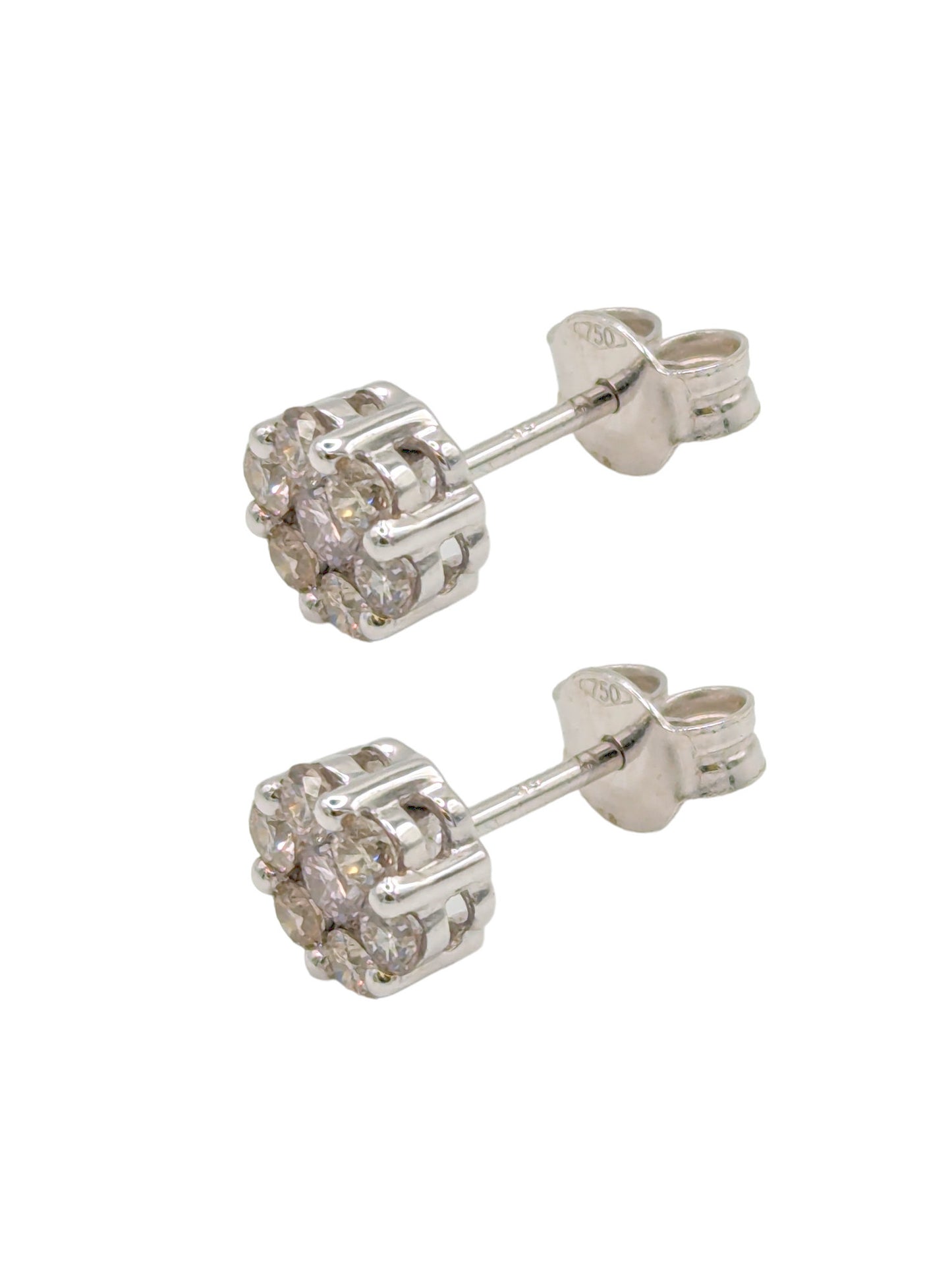 9 Carat WG Diamond Cluster Earrings