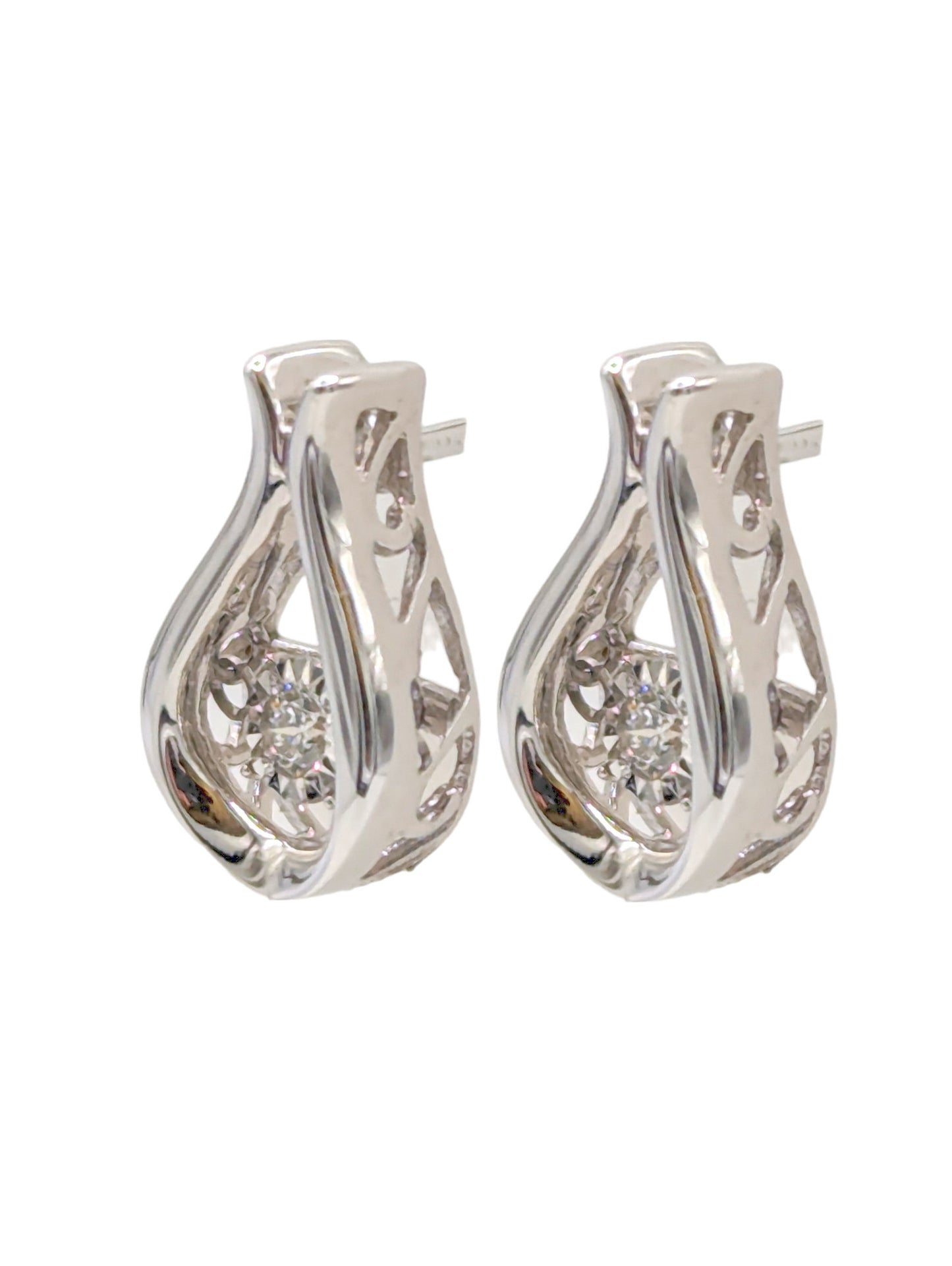 9 Carat WG Teardrop Shape Diamond Earrings