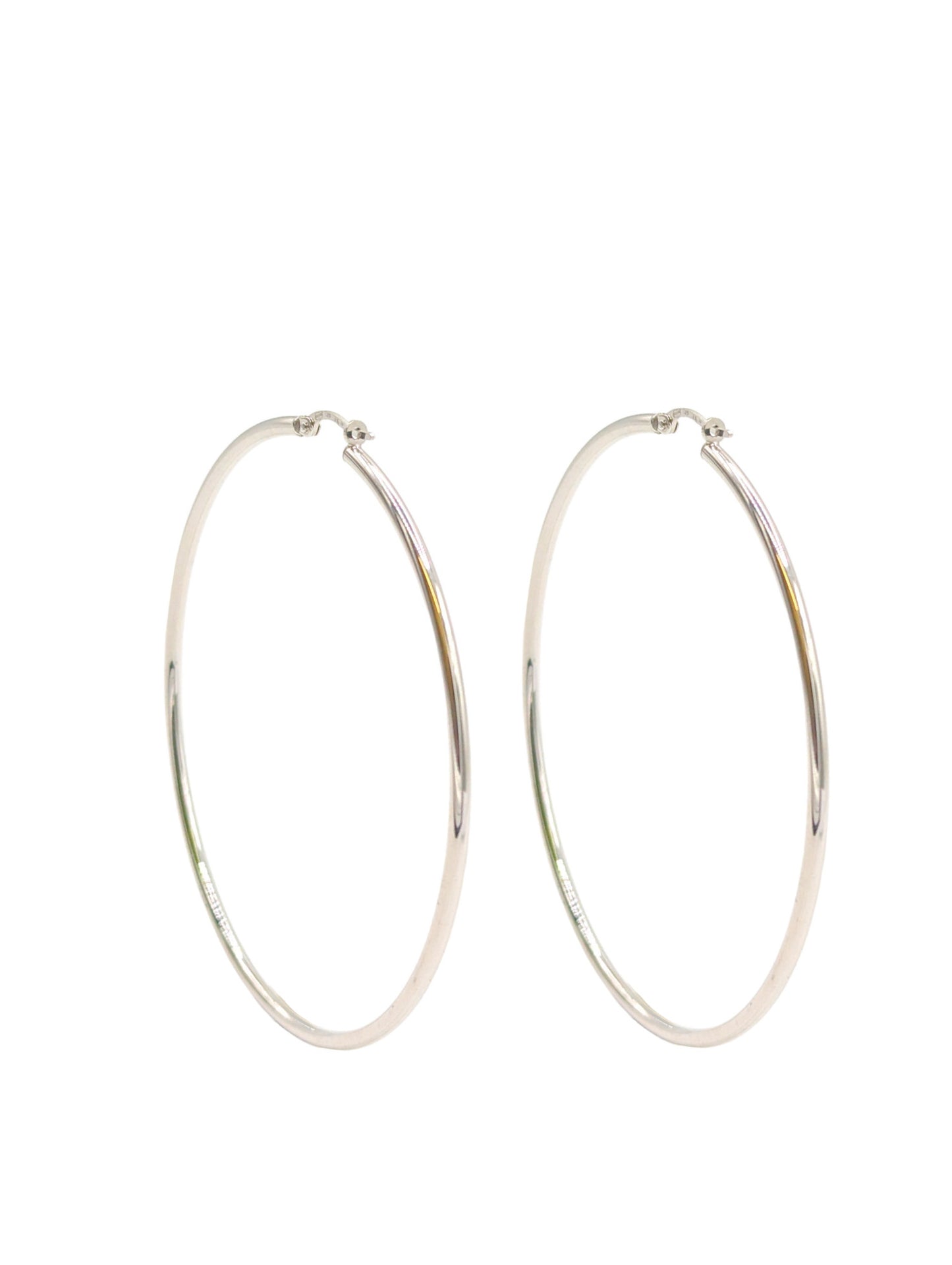 9 Carat WG 65mm Tubular Hoop Earrings