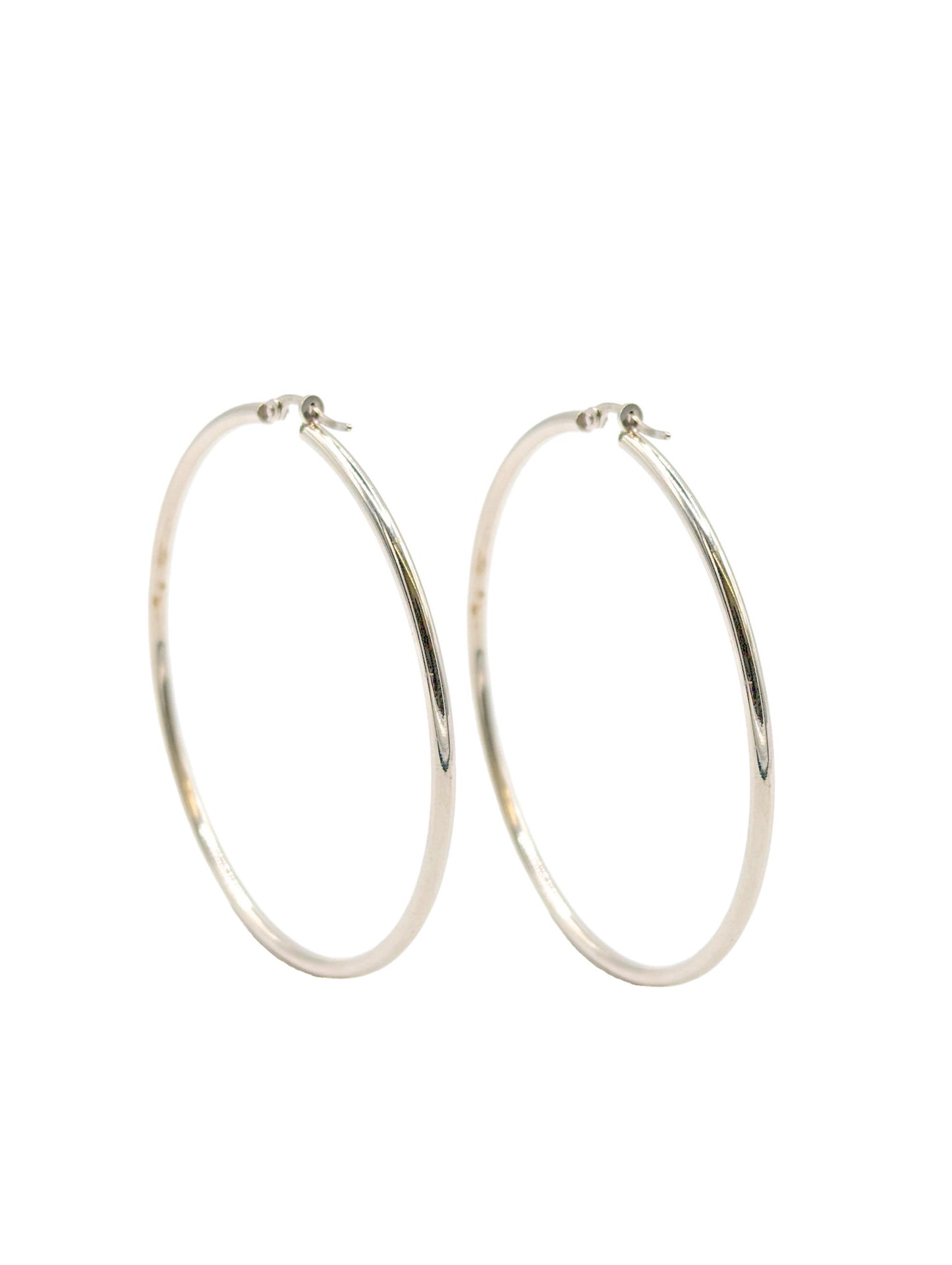 9 Carat WG 54mm Tubular Hoop Earrings