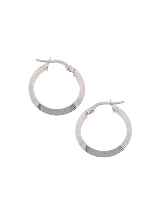 9ct White Gold Creole Hoops