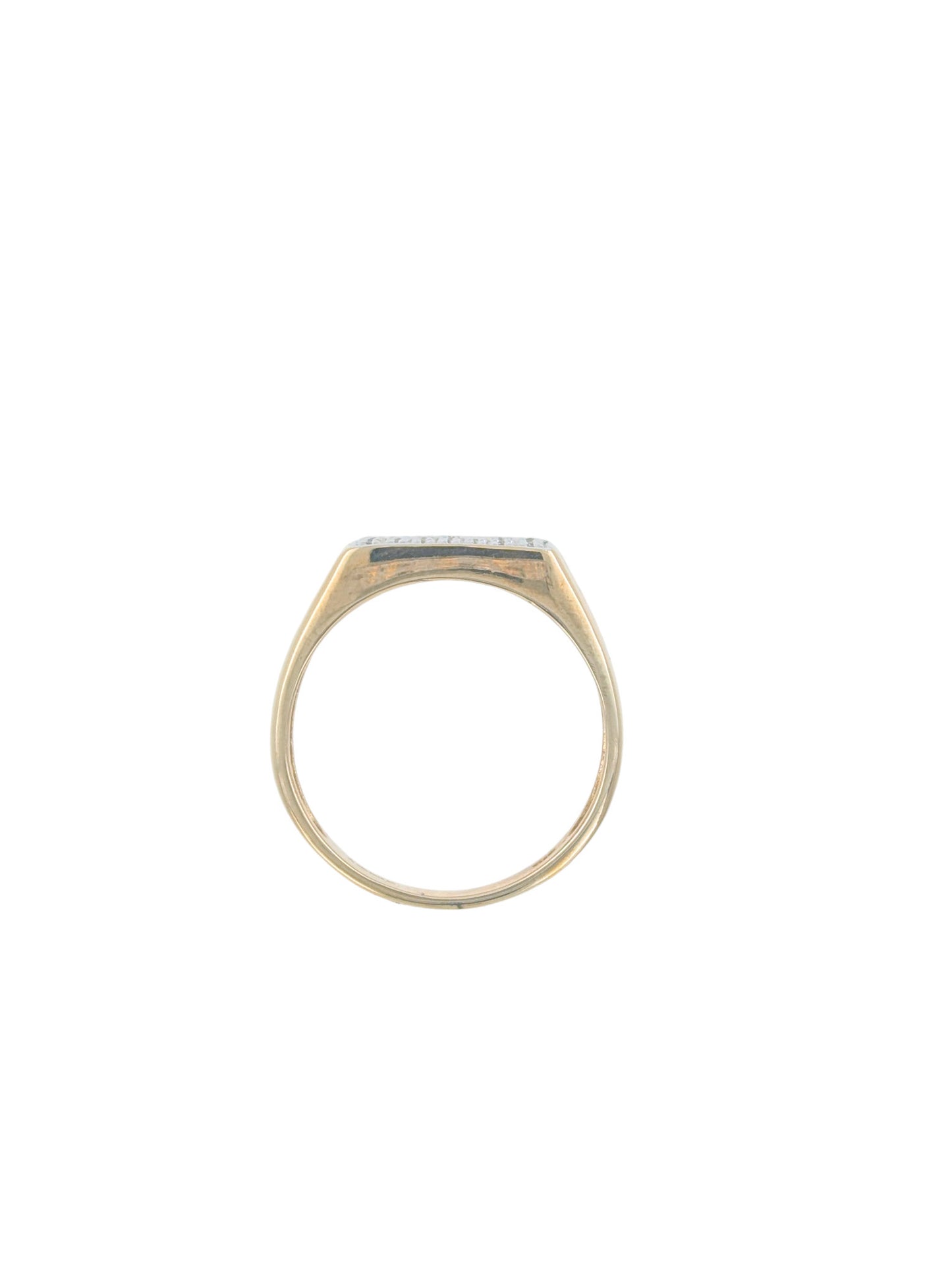 9ct Yellow Gold Diamond Gents Signet Ring