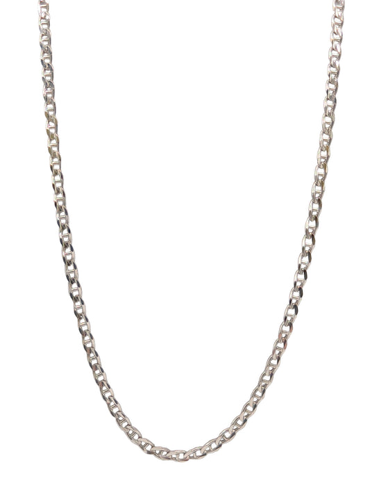 9ct White Gold Solid Anchor Link Chain