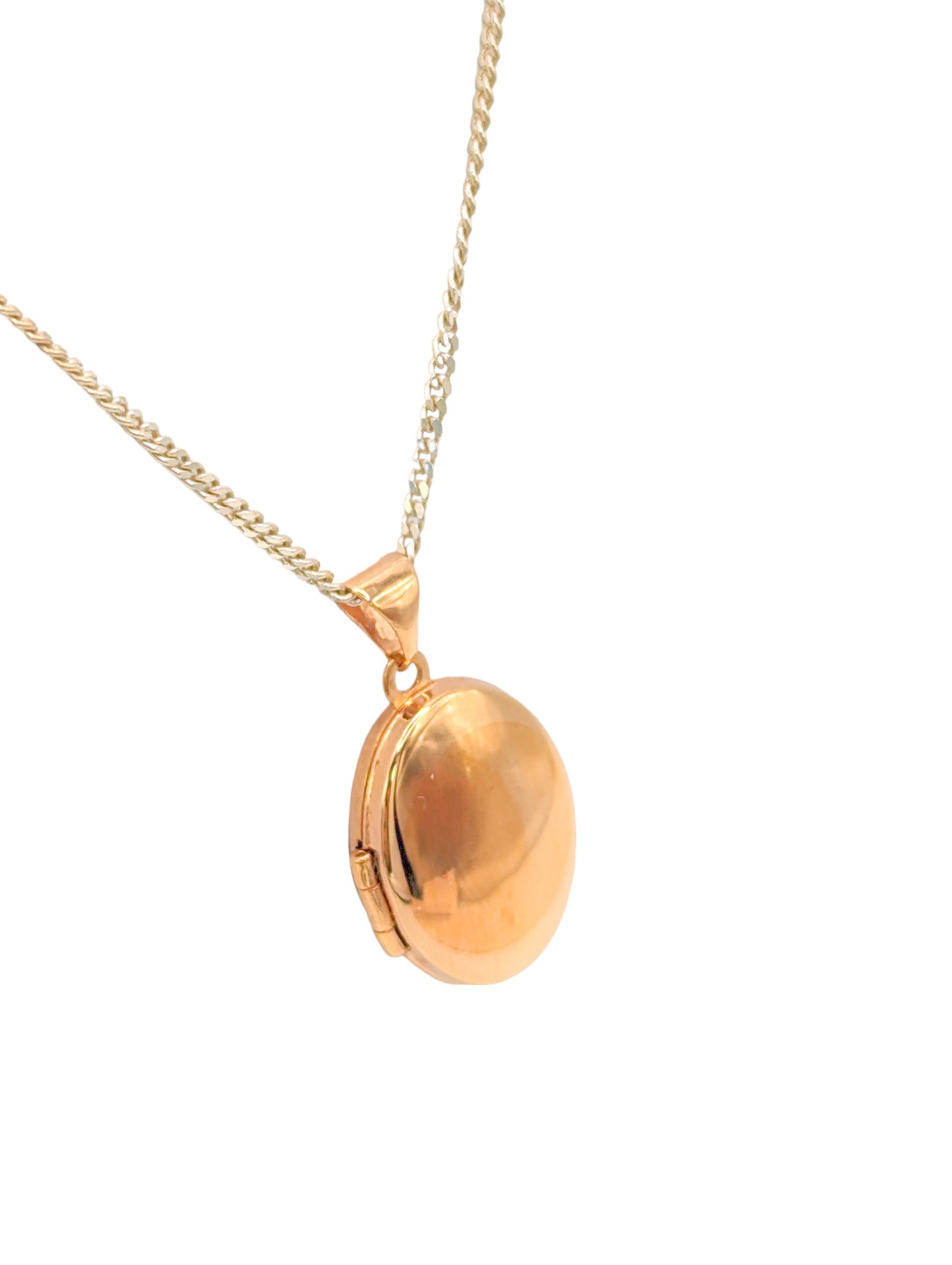 9 Carat Rose Gold Oval Plain Locket