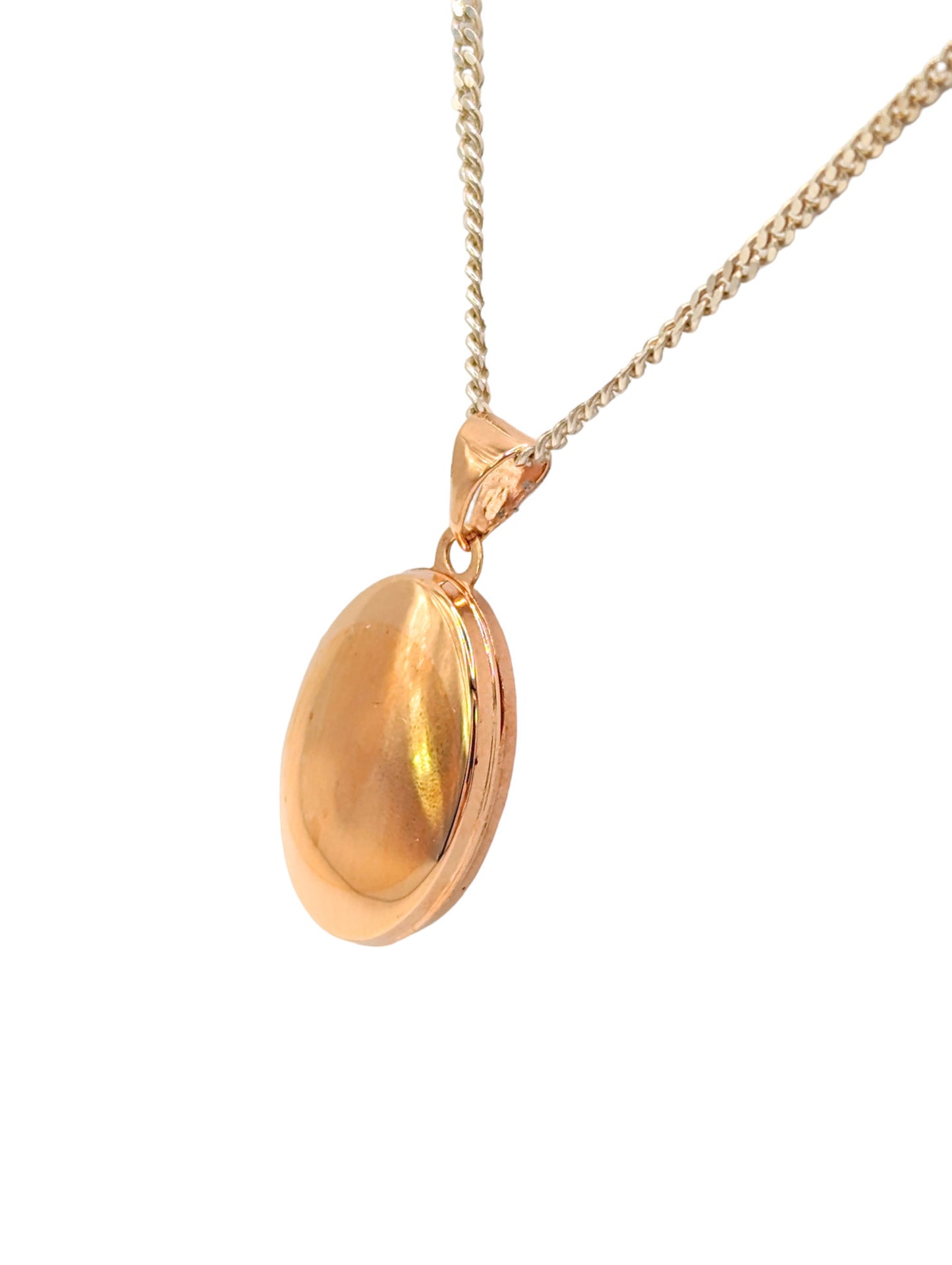 9 Carat Rose Gold Oval Plain Locket