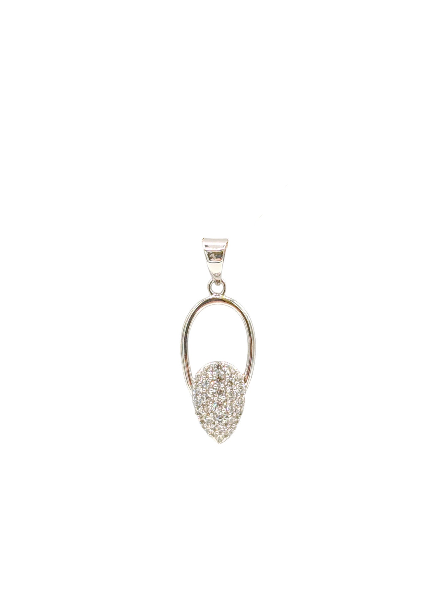 9 Carat WG CZ Teardrop Pendant