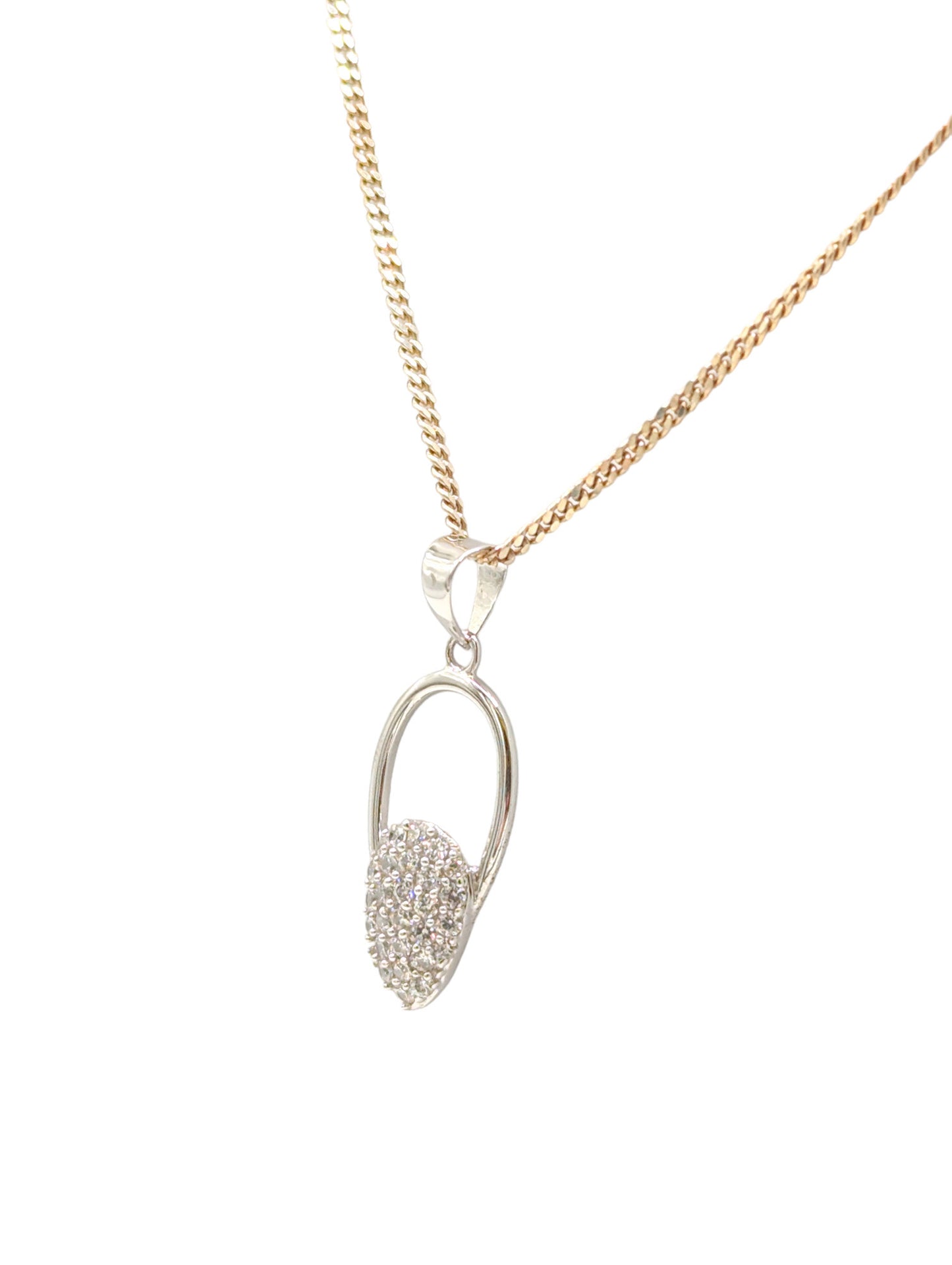 9 Carat WG CZ Teardrop Pendant