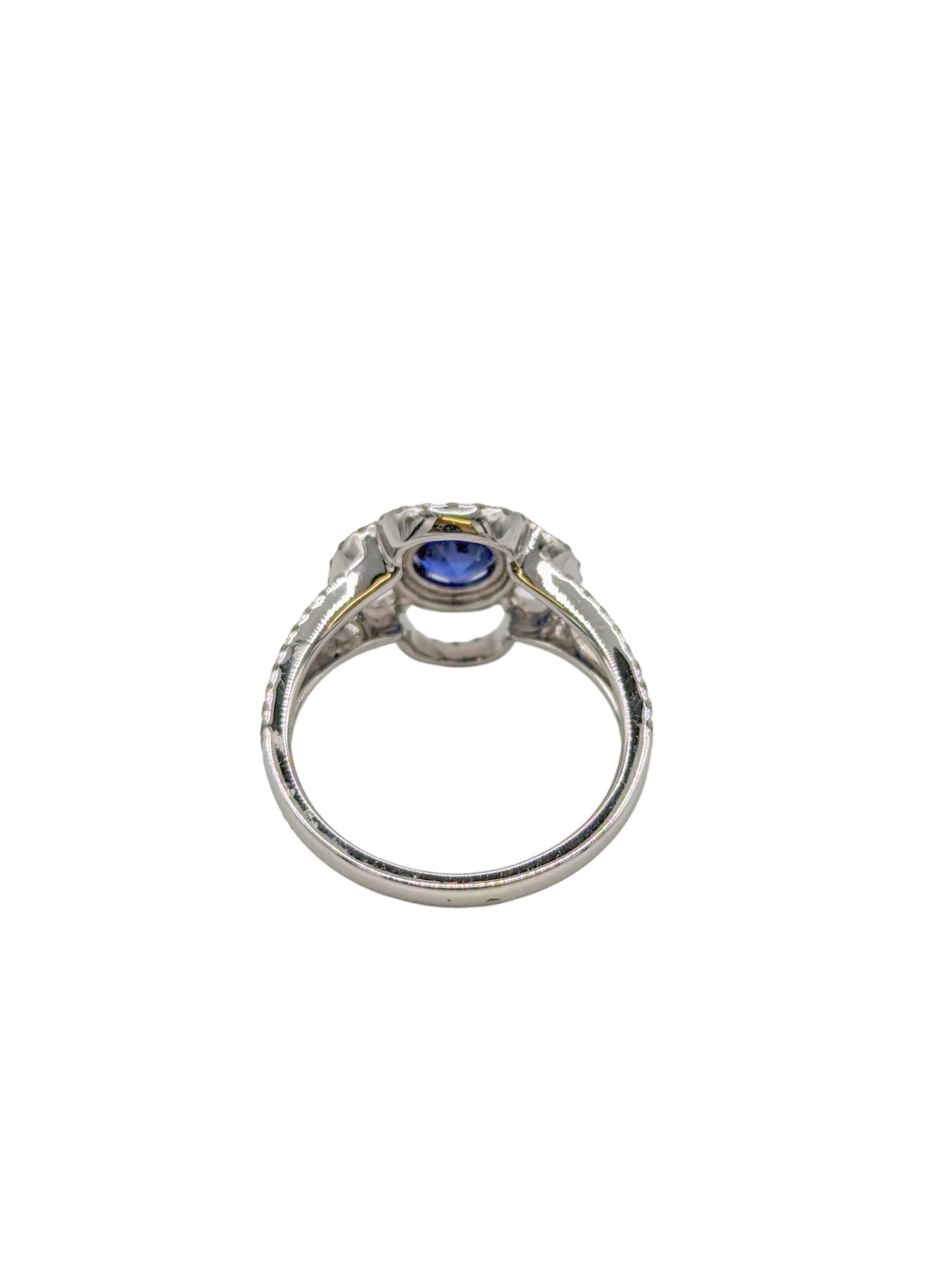 18 Carat WG Fancy Diamond and Sapphire Dress Ring.