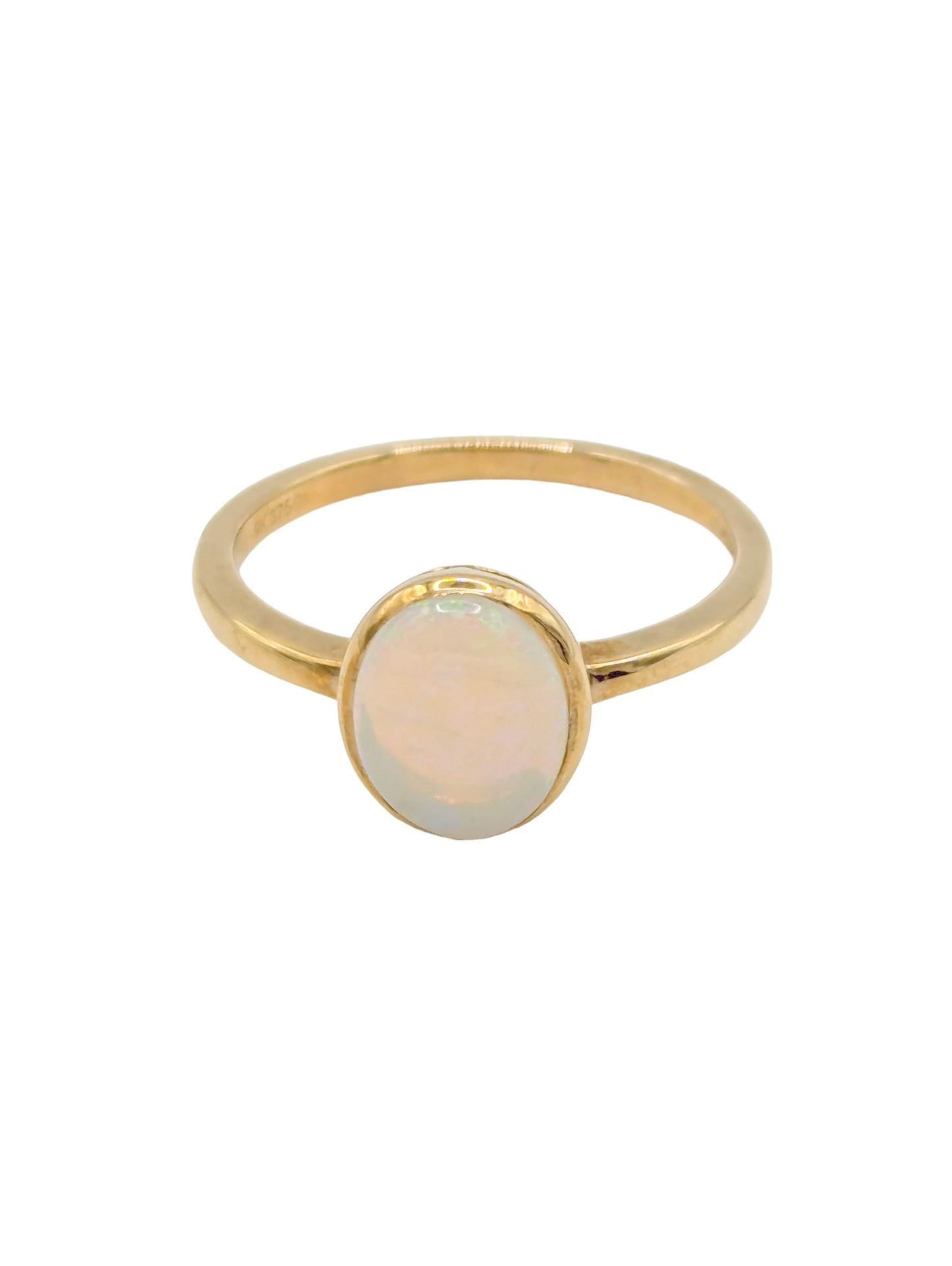 9ct Colourful Natural Opal Ring