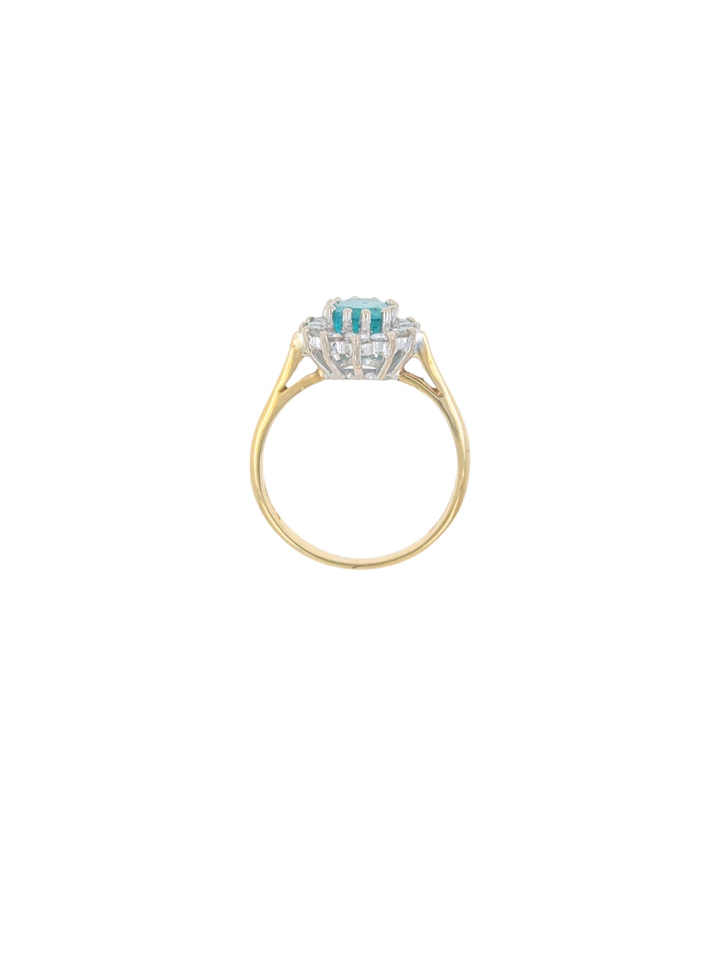 18ct Diamond & Emerald Oval Cluster Ring