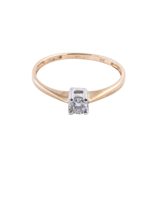 9ct Yellow Gold Diamond Solitaire Ring