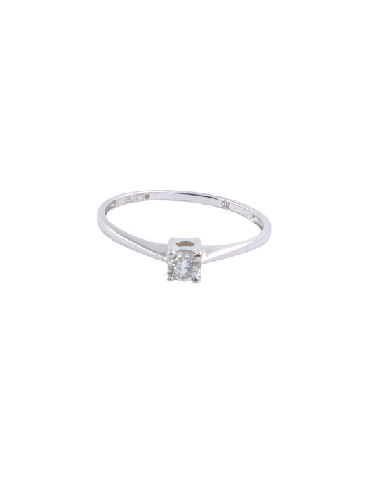 9ct White Gold Diamond Solitaire Ring