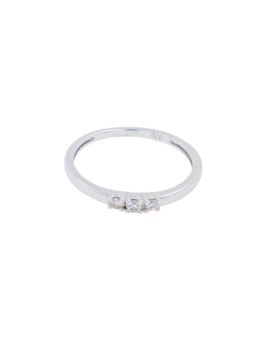 9ct White Gold Diamond Trilogy Ring