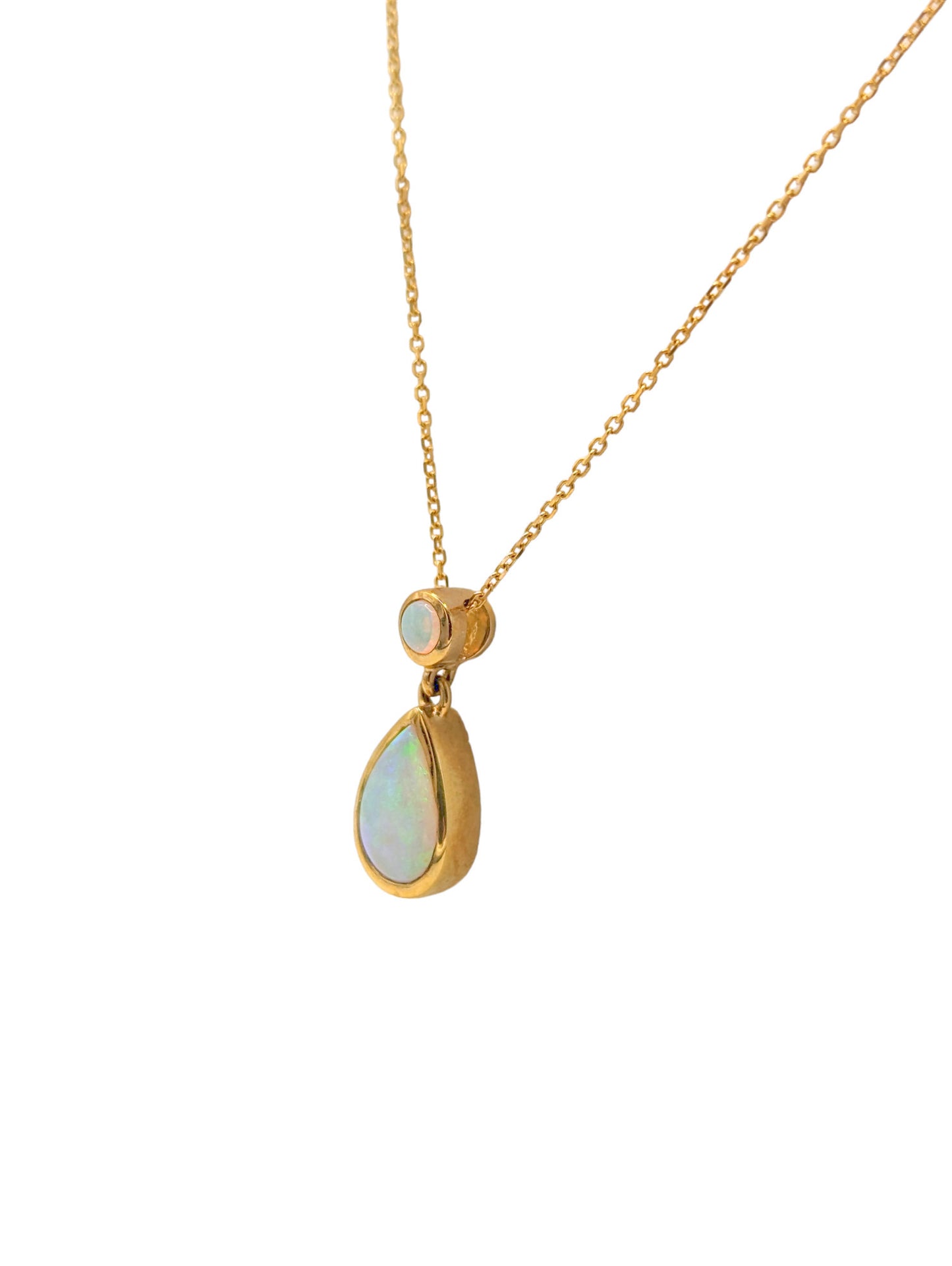 9 Carat Yellow Gold Opal Pendant and Matching Drop Earrings