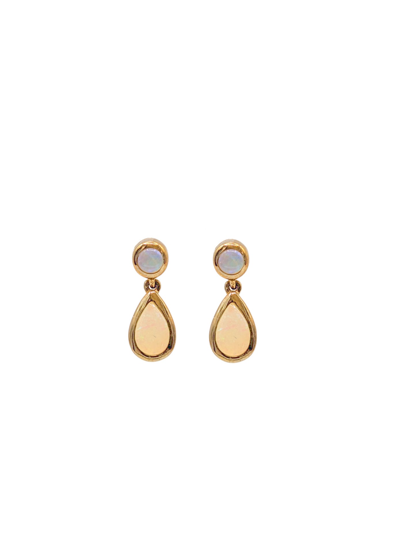 9 Carat Yellow Gold Opal Pendant and Matching Drop Earrings