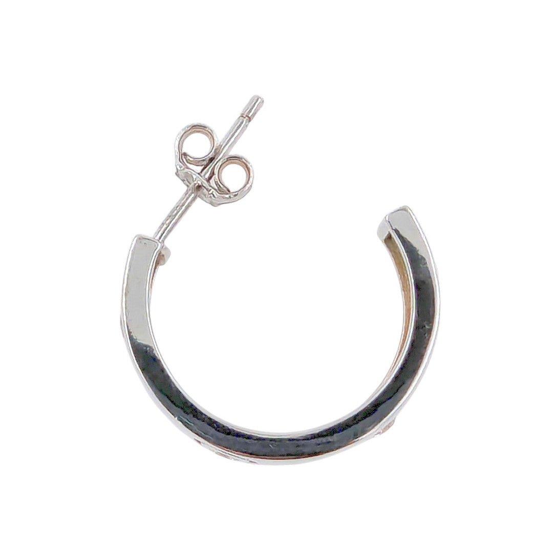 CZ Silver Small Hoop Earrings