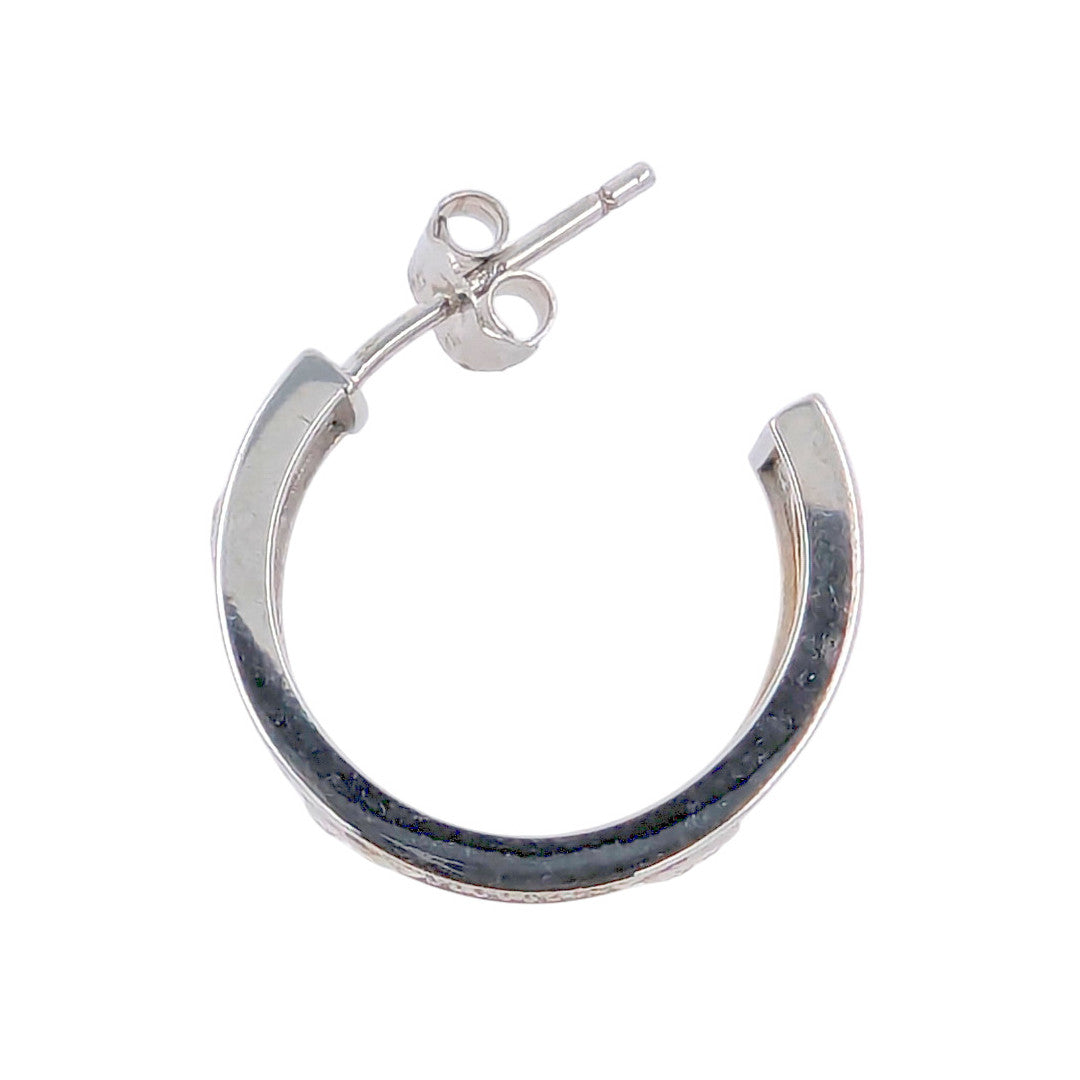 Multi CZ Silver Small Hoop Earrings