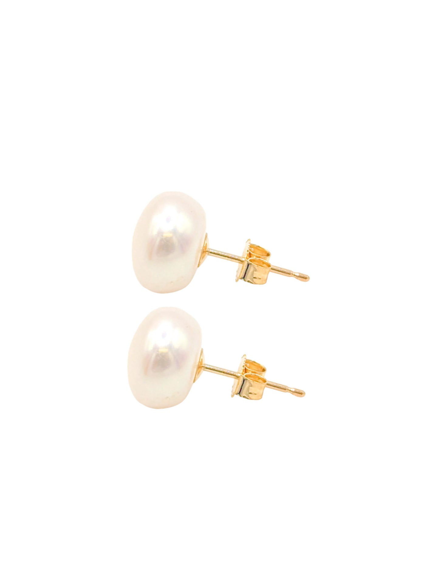 9mm Freshwater Button Pearl Stud Earrings