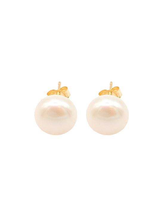 9mm Freshwater Button Pearl Stud Earrings